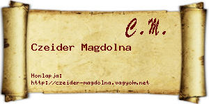 Czeider Magdolna névjegykártya